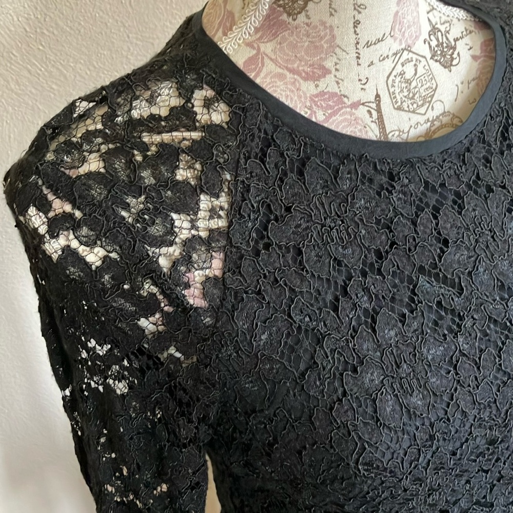 JUICY COUTURE BLACK EYELET PAIGE MIDI DRESS. RET $268. GORGEOUS! NWT. - Picture 11 of 16